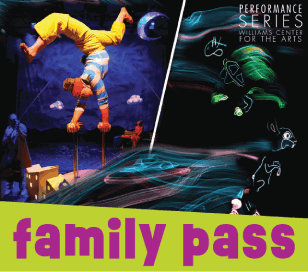 Looking for an easy way to share the arts with the young people in your life?
The Family Pass includes 2 adult and 2 youth tickets to both family performances, 8 tickets total, for $83.20. A discounted package designed for curious kids, spirited grown-ups, and everyone in between.
However you define family, this pass is for you. Make it a tradition, bring the cousins, invite the neighbors, or gather your favorite young arts lovers.
With the Family Pass, a season of shared memories starts here.