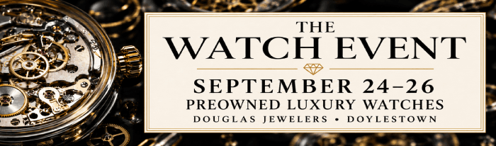 For three days we will be featuring a curated collection of pre-owned fine luxury timepieces by the some of the worlds most prestigious brands. We will also be featuring watch accessories, pens and fine leather goods.